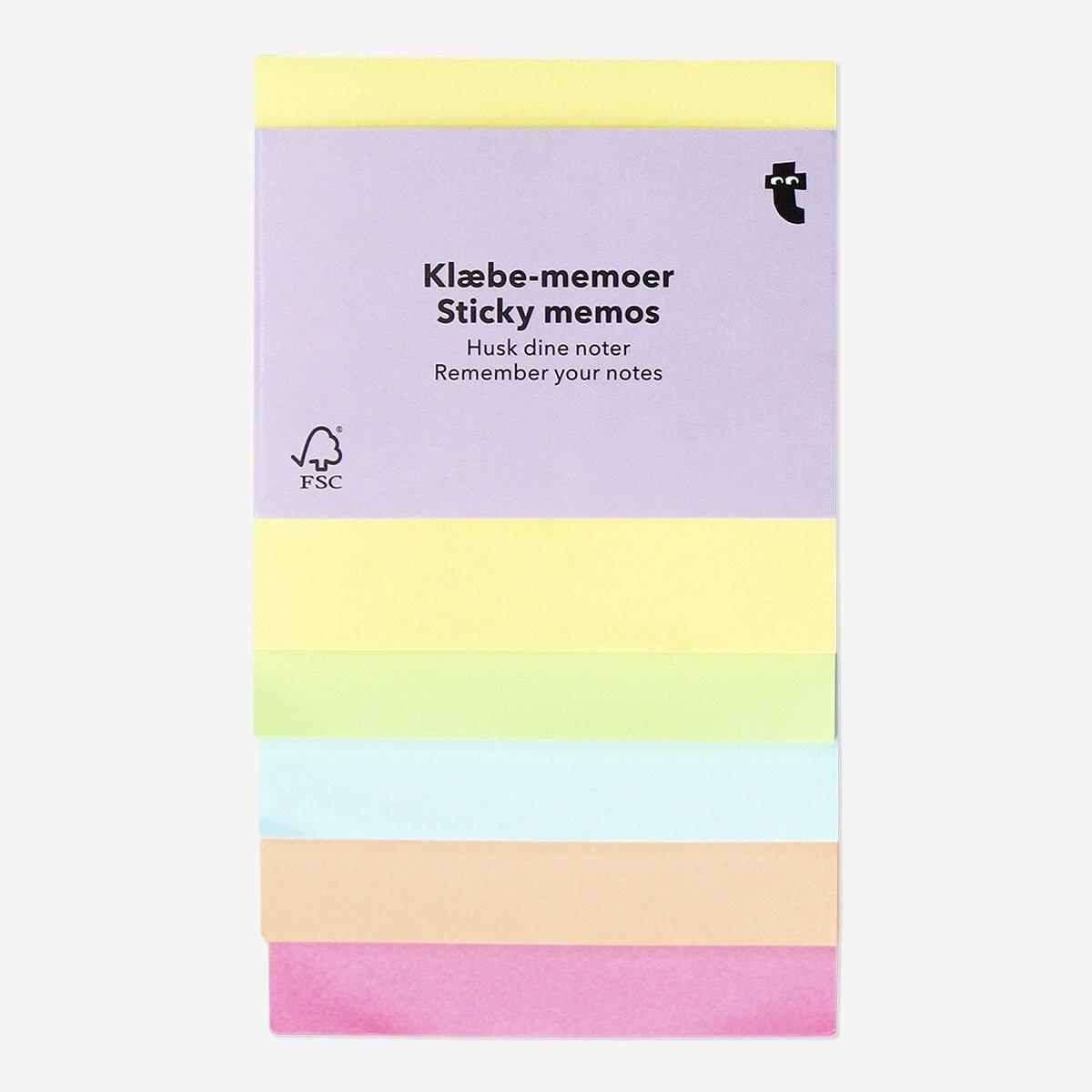 Multicolour waterfall sticky memos