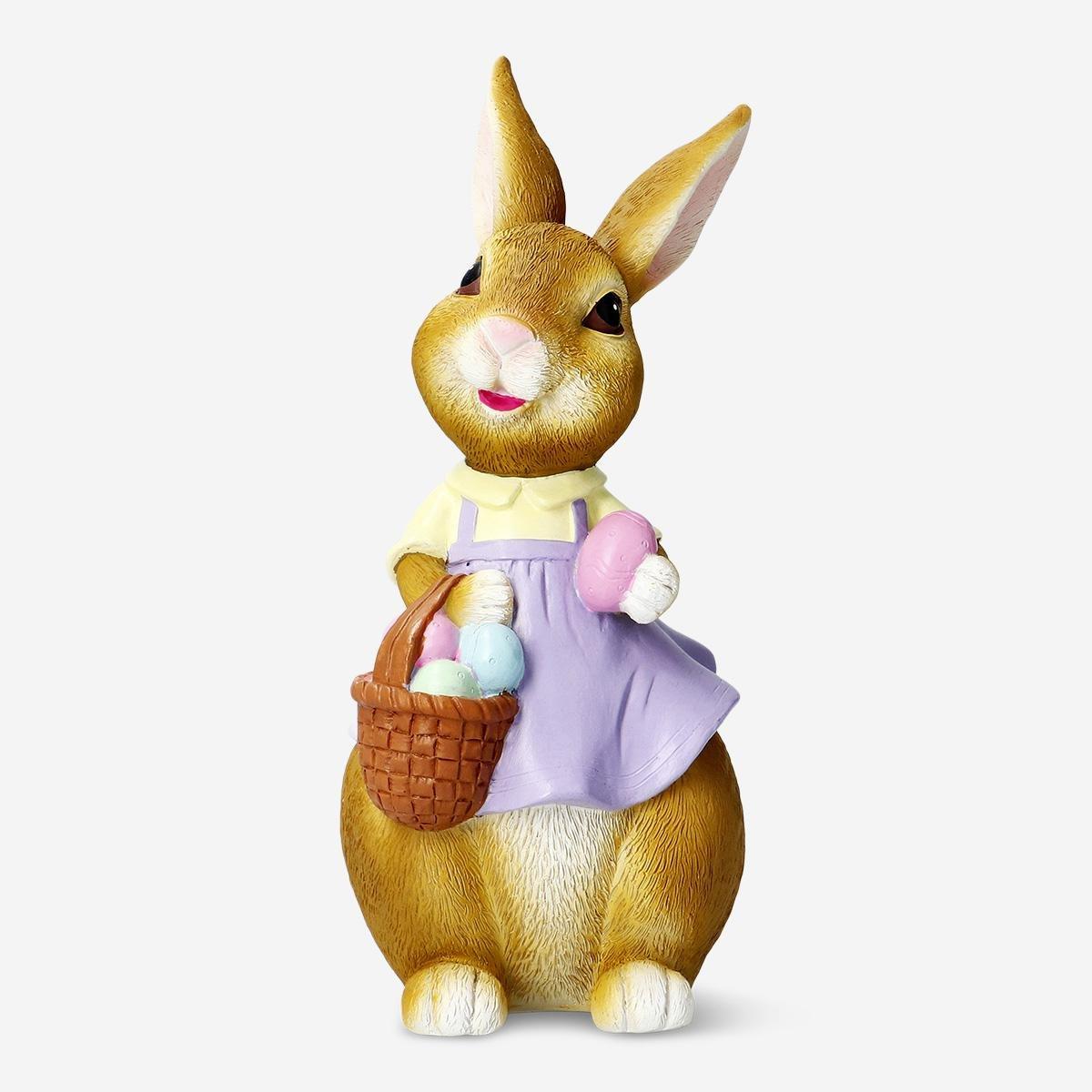 Brown Decorative Rabbit With Easter Eggs - Large