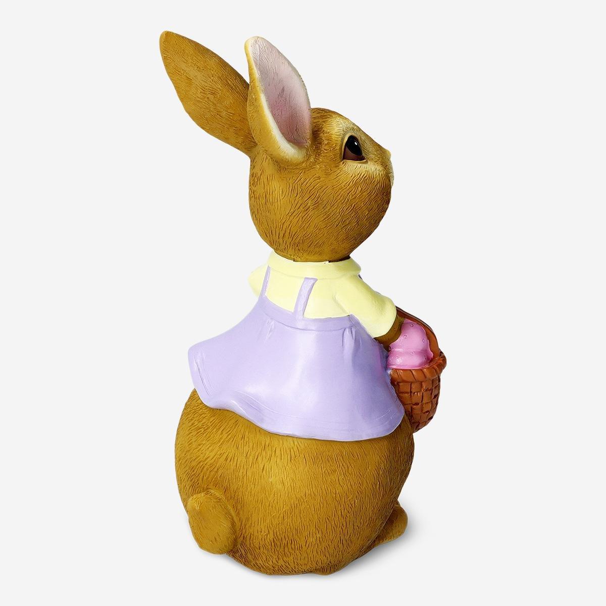Brown Decorative Rabbit With Easter Eggs - Large
