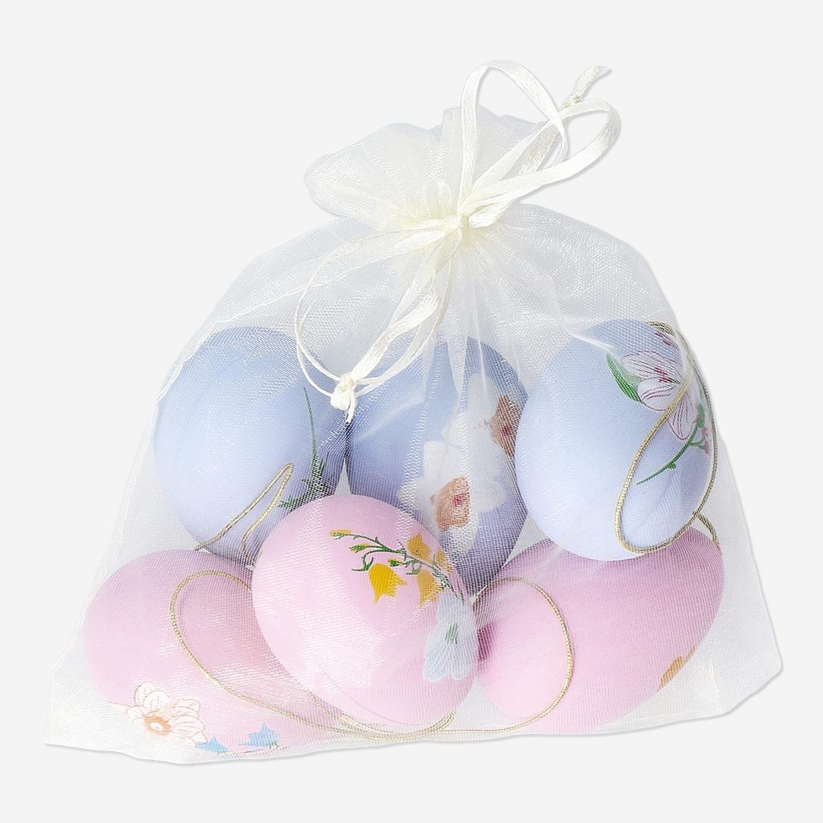 Multicolour Floral Easter Egg Ornaments - 6 Pcs