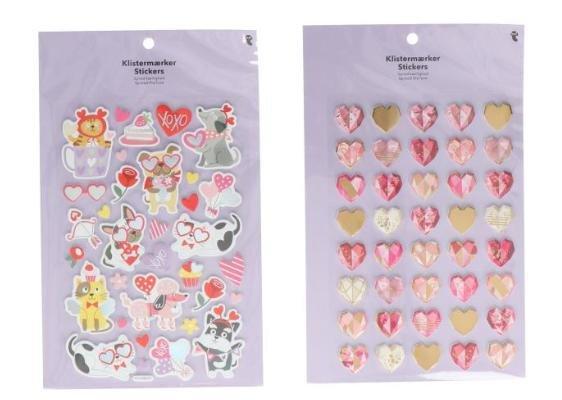 Multicolour valentine's sticker sheets