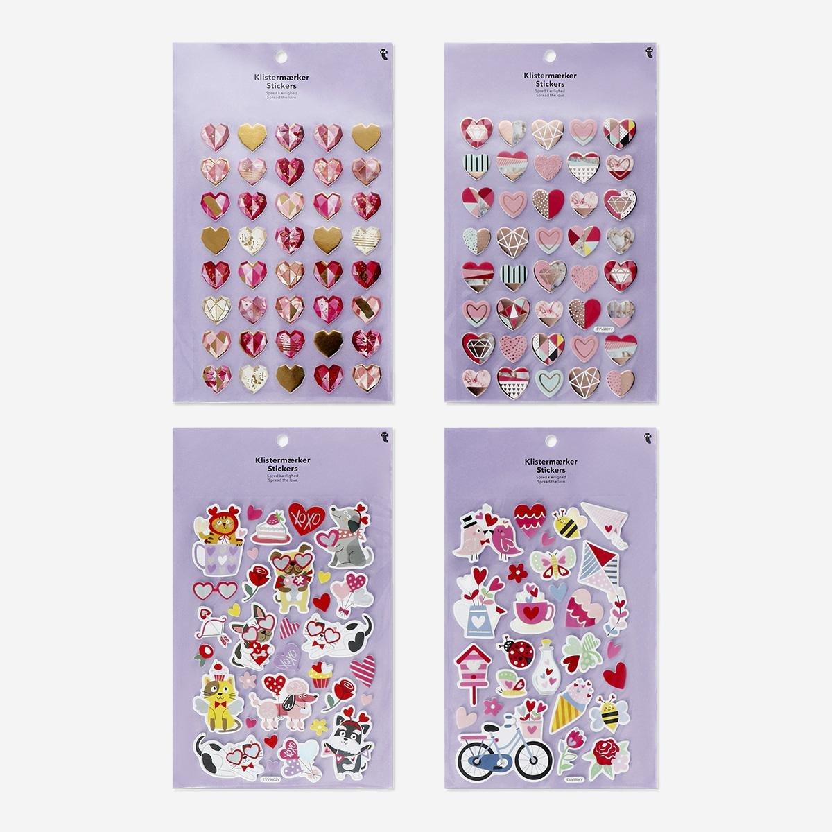 Multicolour valentine's sticker sheets