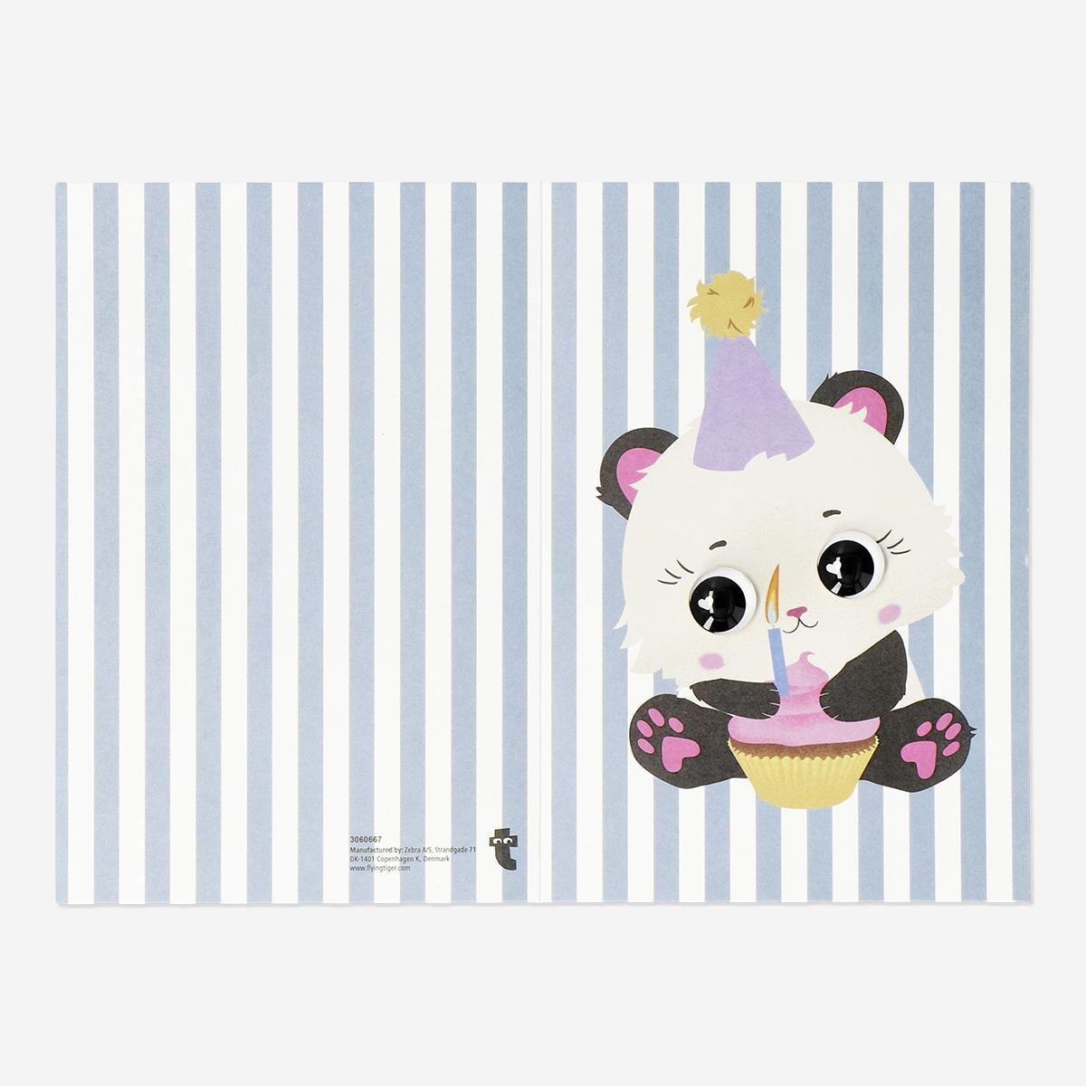 Multicolour Celebration Card With Panda