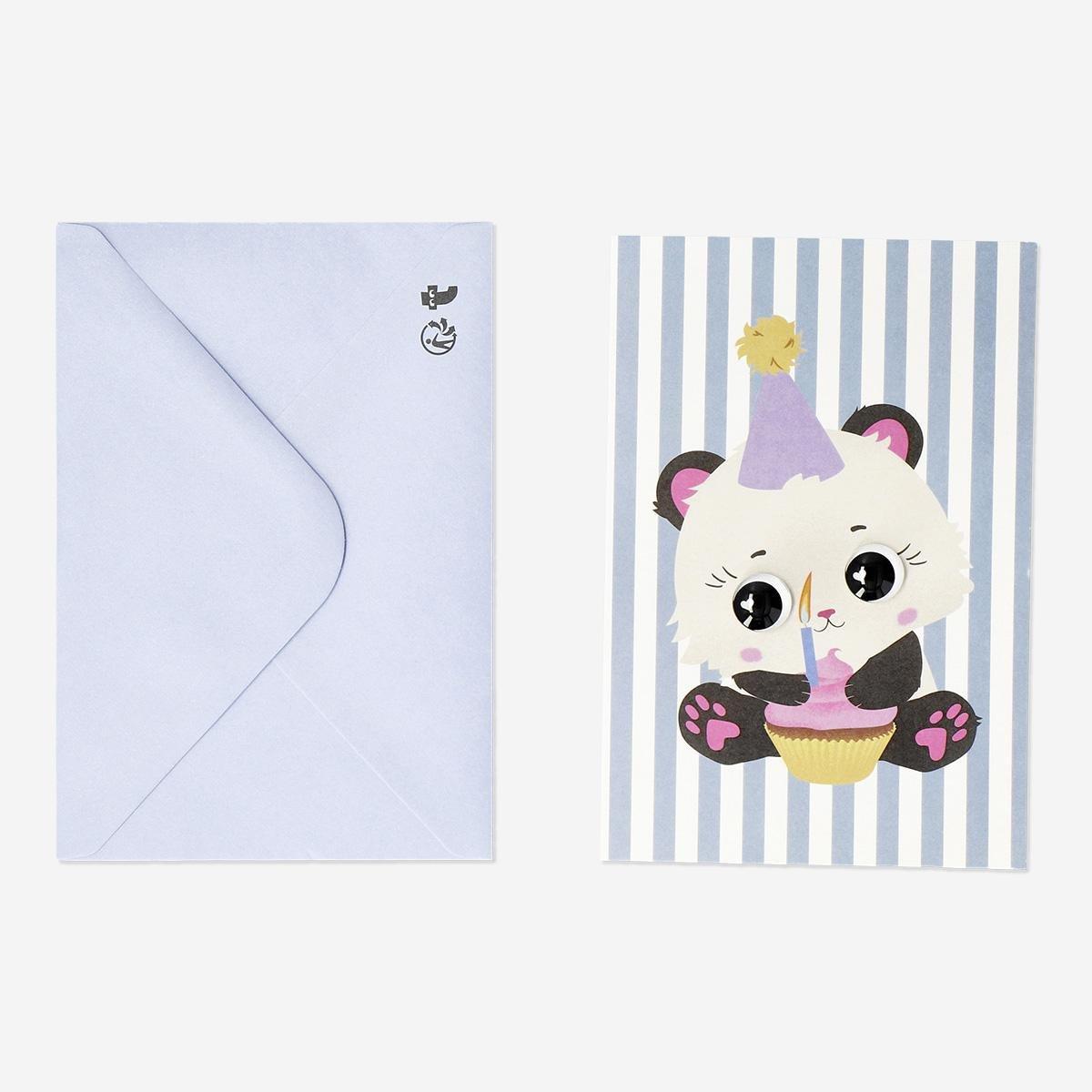 Multicolour Celebration Card With Panda