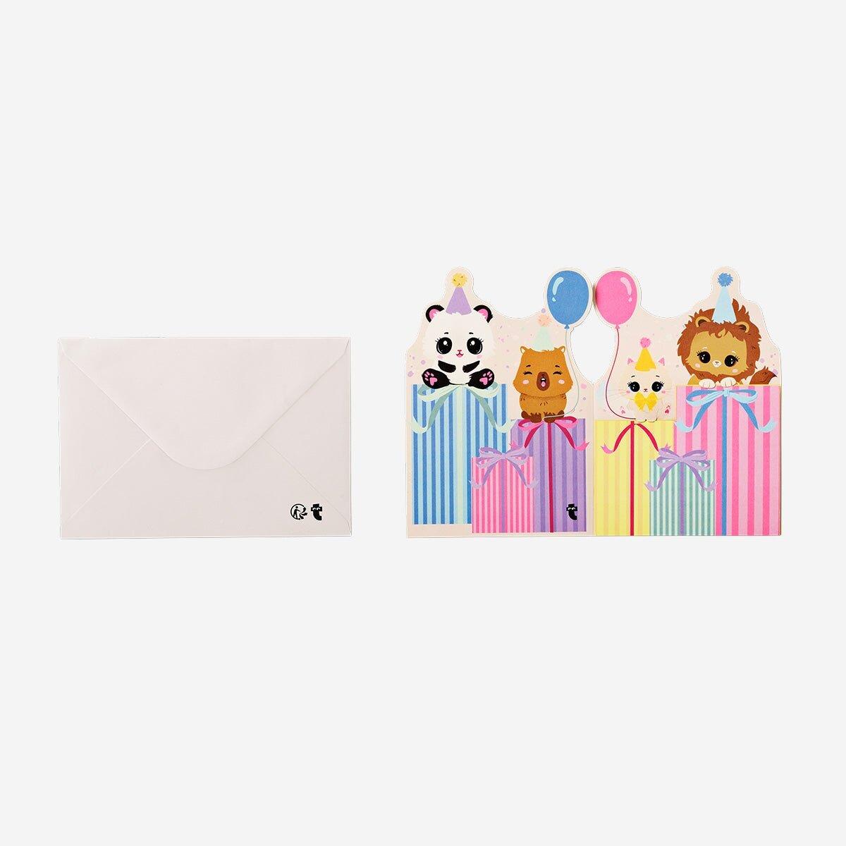 Multicolour Animals Party Card