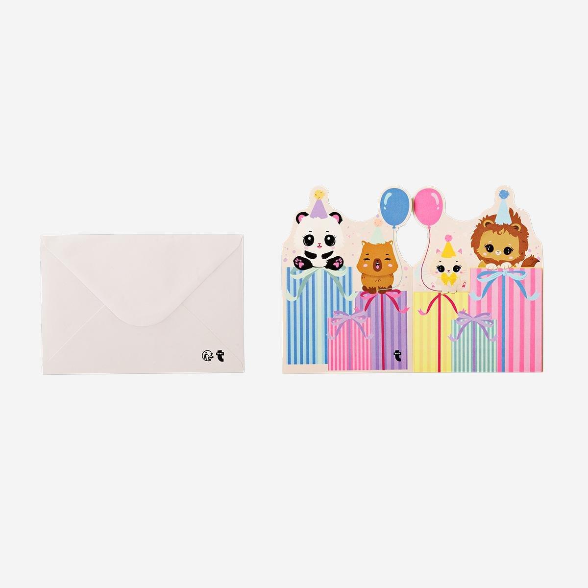 Multicolour Animals Party Card