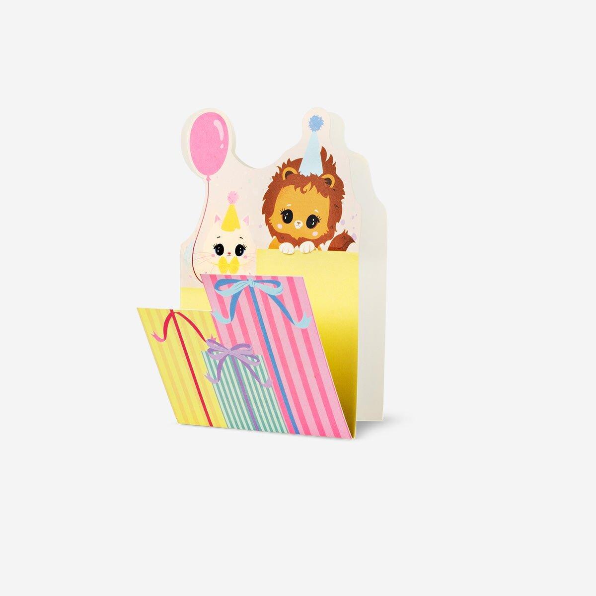 Multicolour Animals Party Card