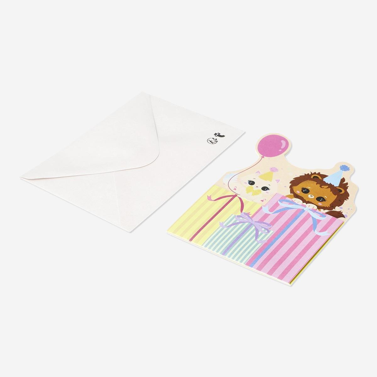 Multicolour Animals Party Card