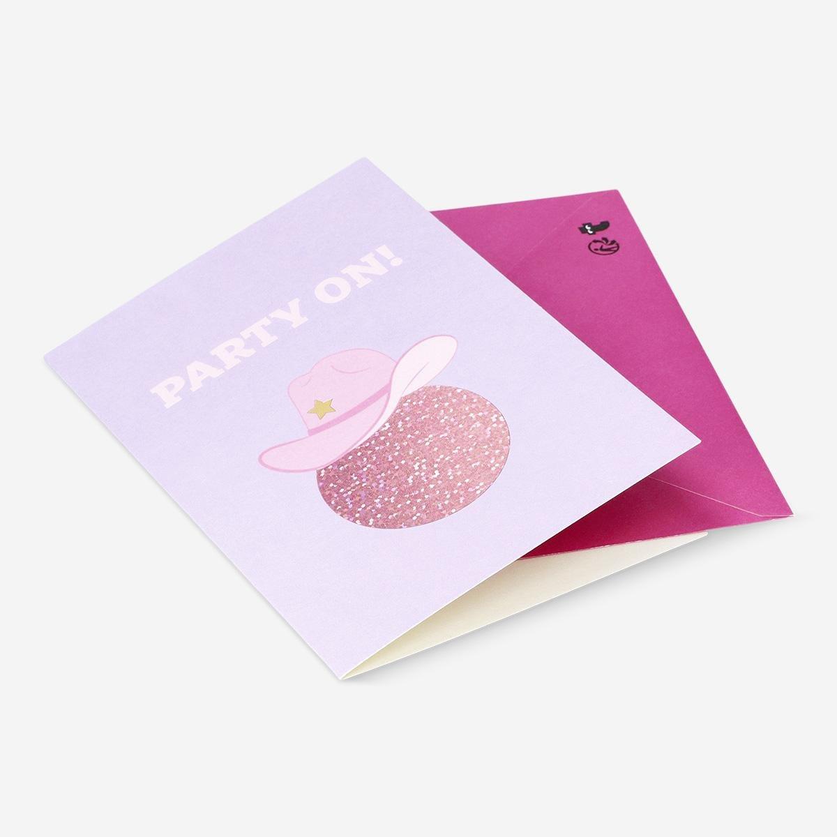 Multicolour Celebration Card With Cowboy Hat