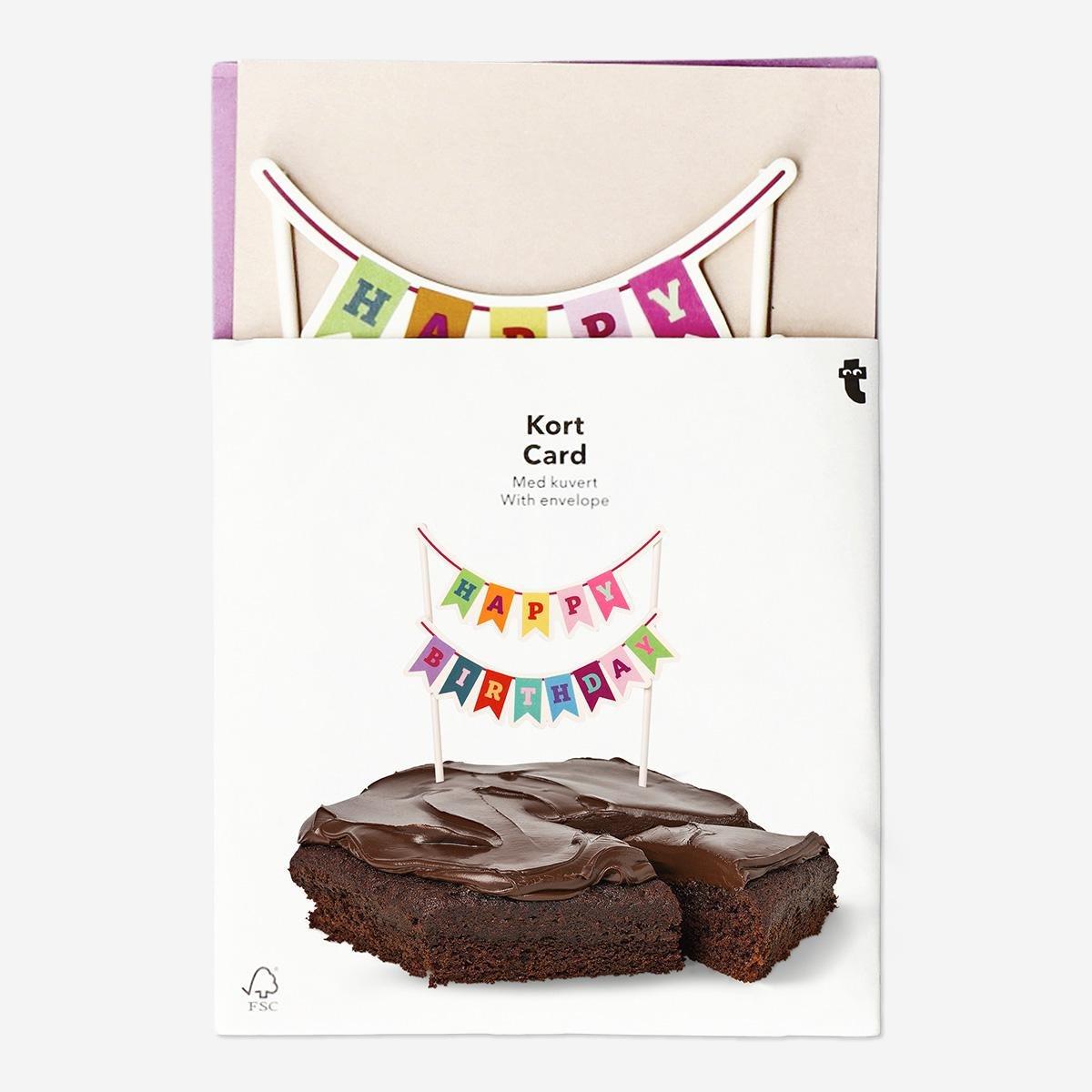 Multicolour Birthday Cup Cakes Card With Envelope