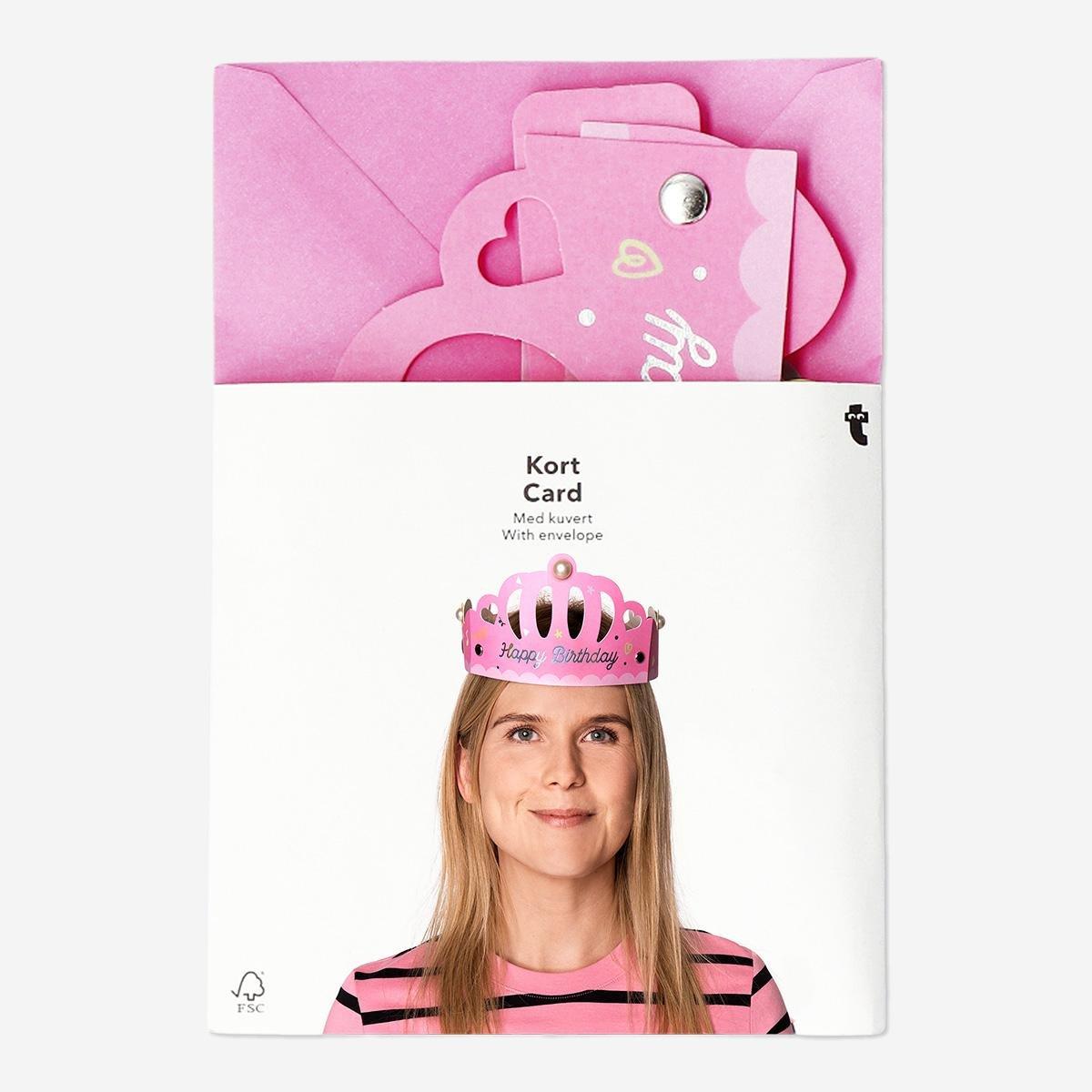 Gold Crown Shaped Card With Envelope