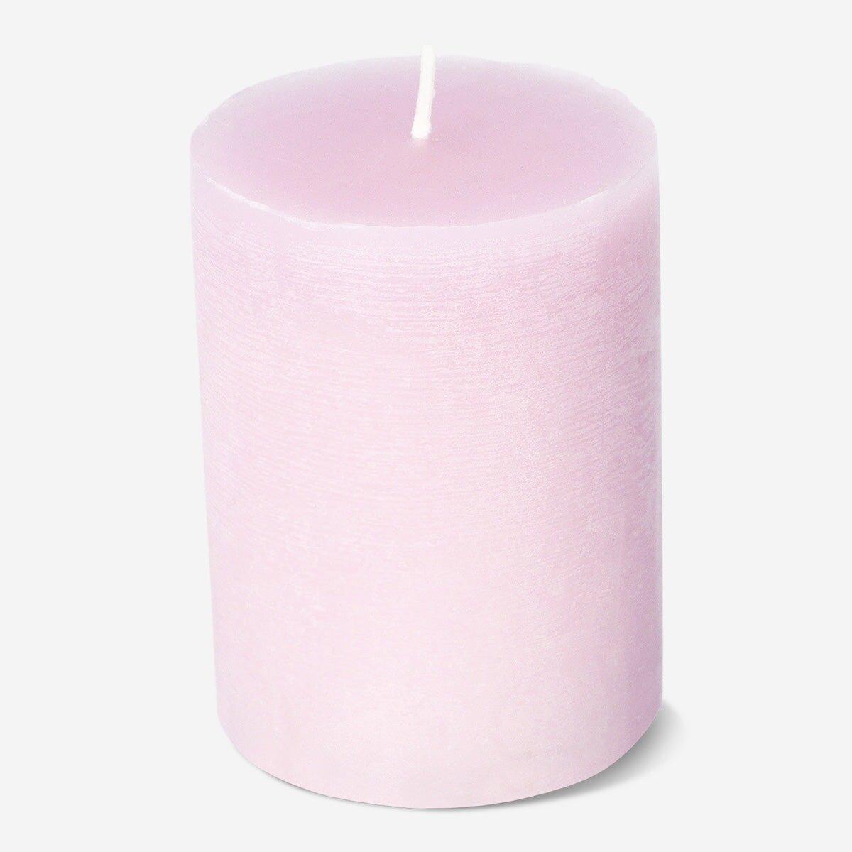 Pink Pillar Candle - 8 Cm