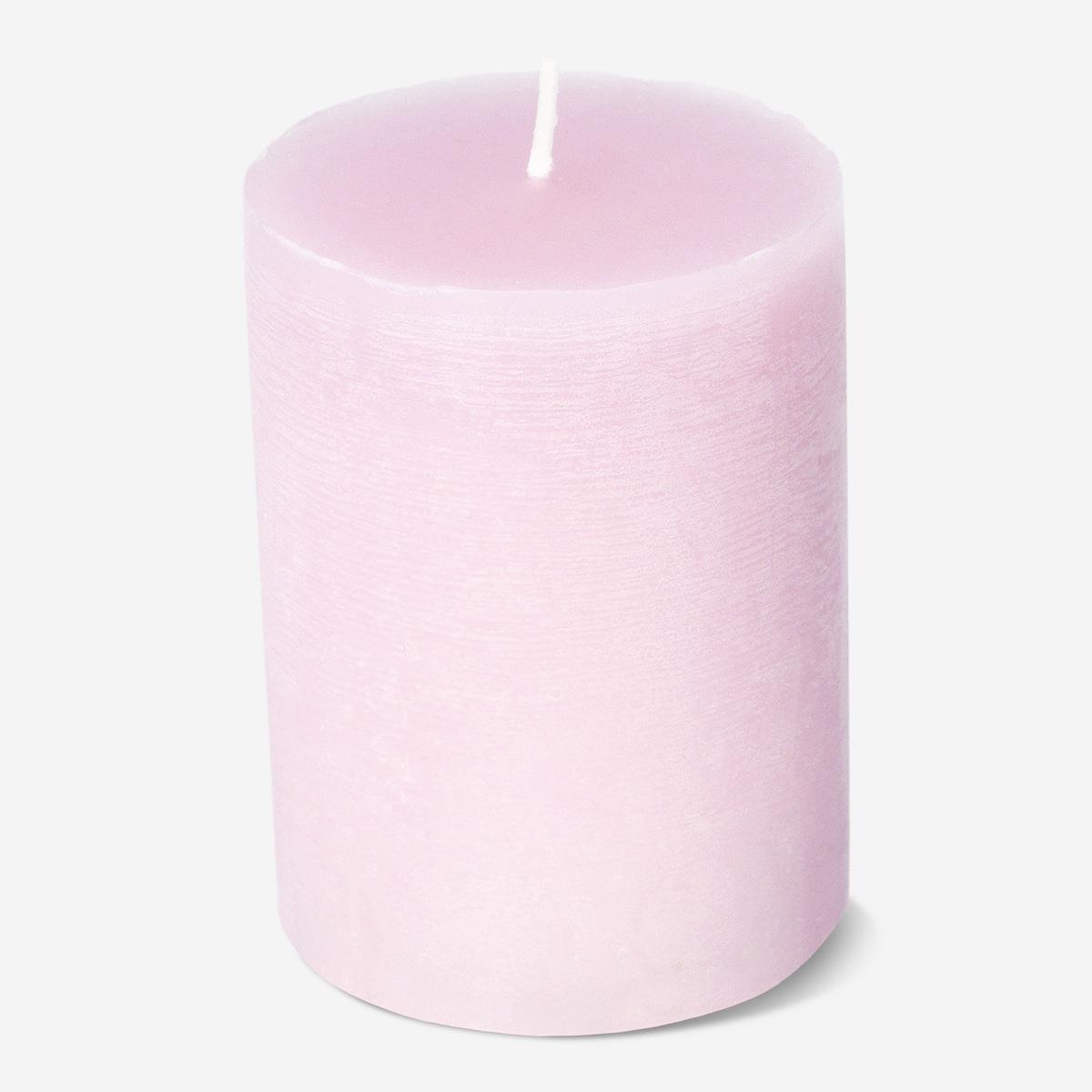 Pink Pillar Candle - 8 Cm