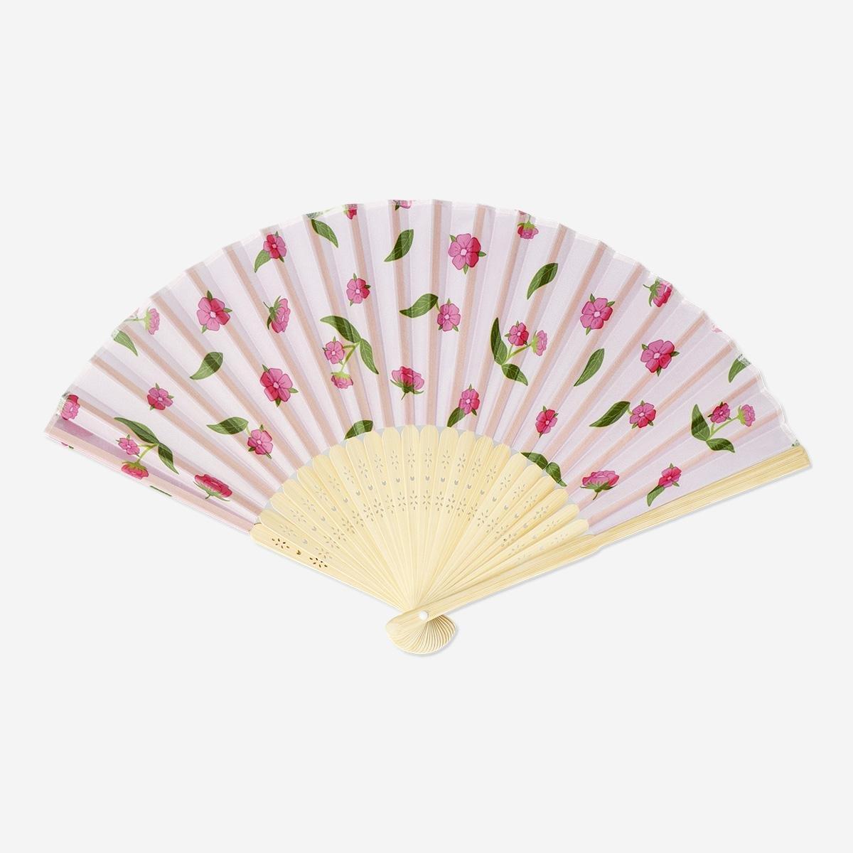 Pink Cherry Blossoms Foldable Bamboo Fan