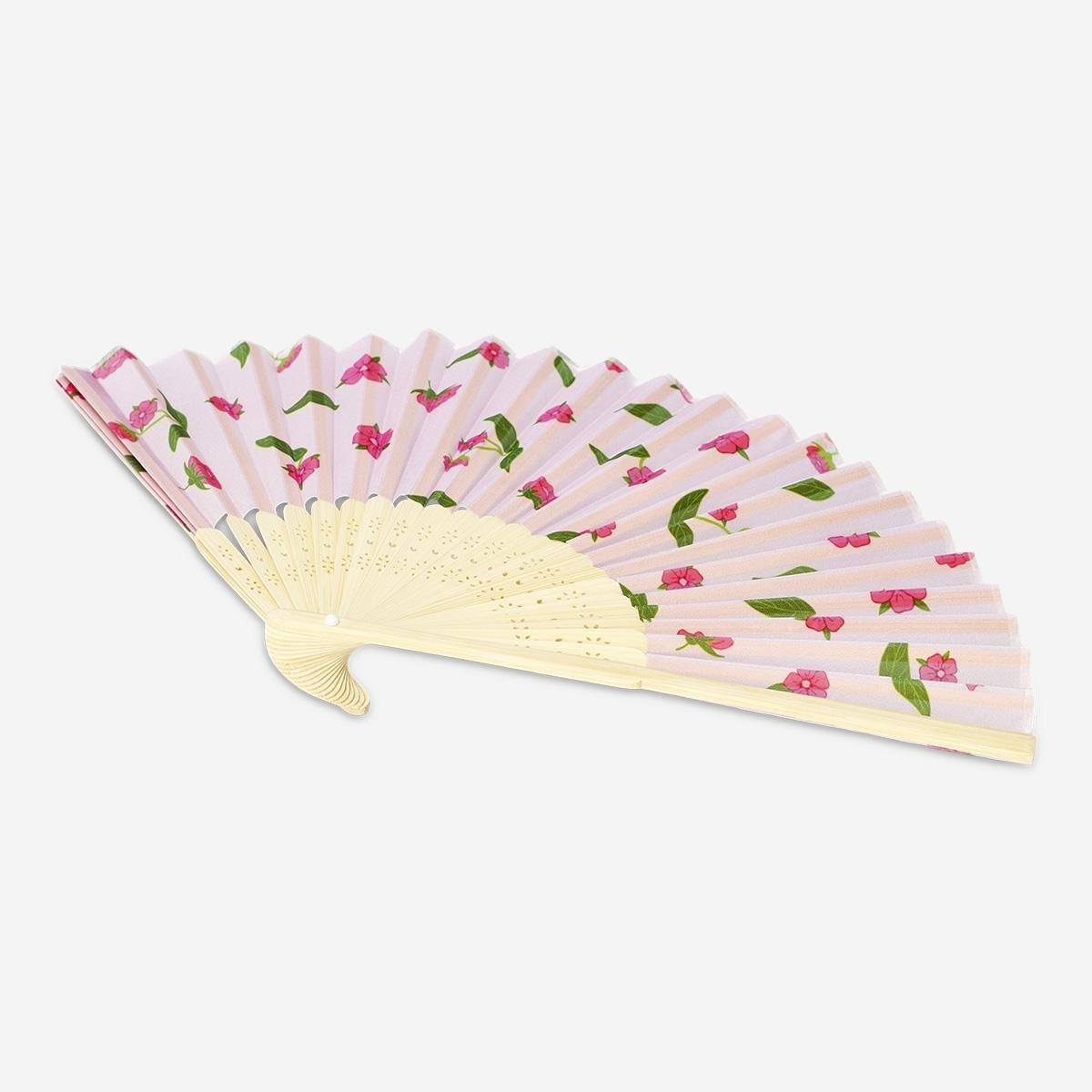 Pink Cherry Blossoms Foldable Bamboo Fan