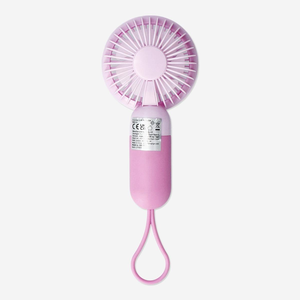 Pink Rechargeable Fan