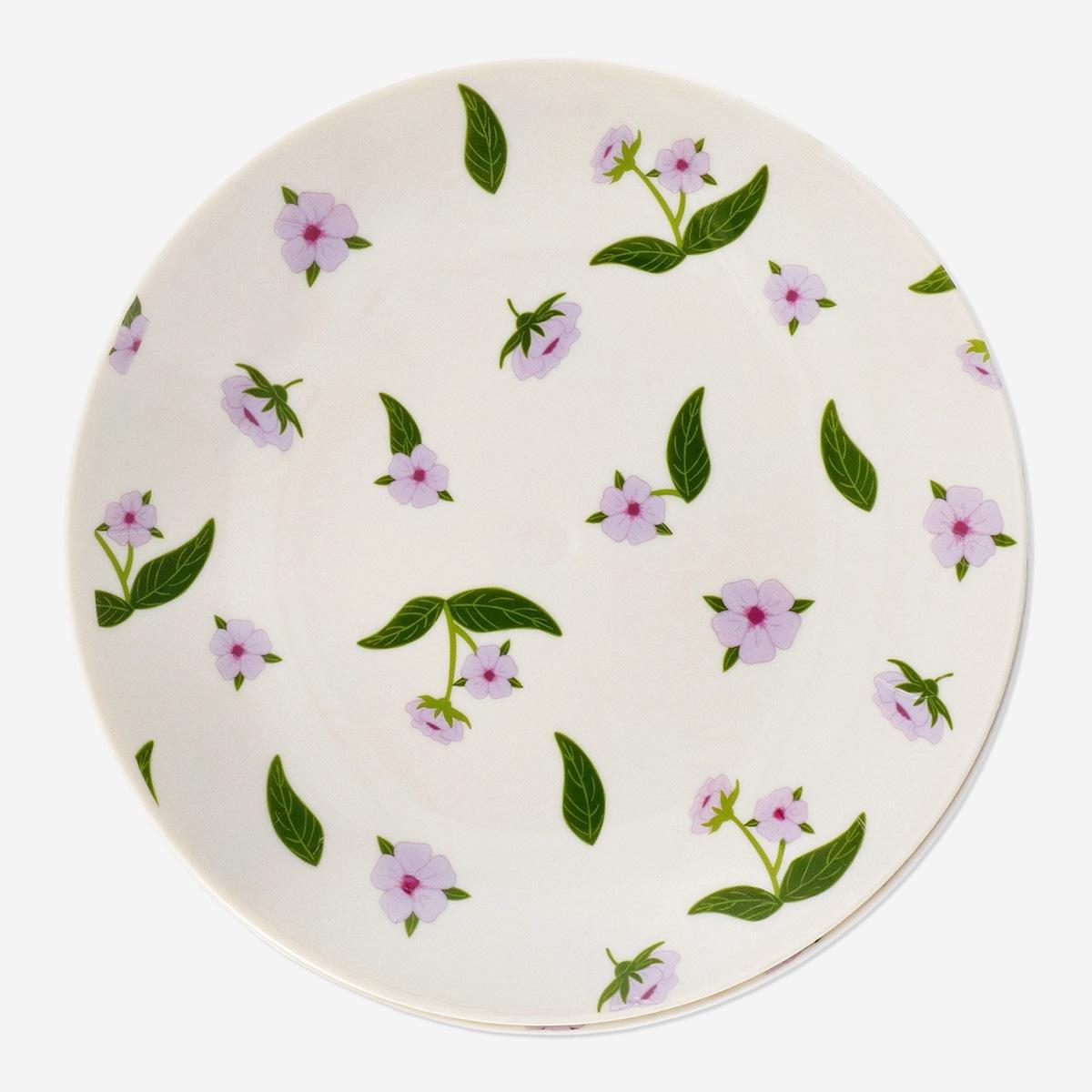 Multicolour Cherry Blossoms Reusable Plates - 4 Pcs