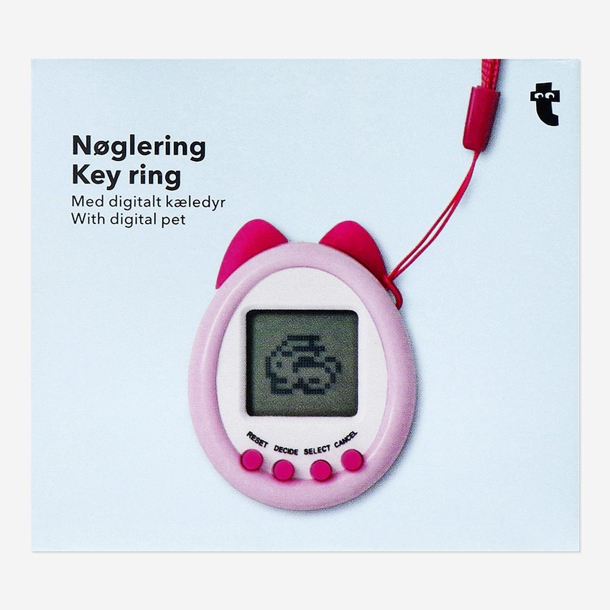 Pink Key Ring With Digital Pet