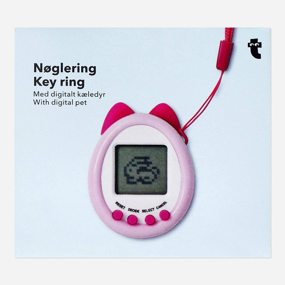 Pink Key Ring With Digital Pet