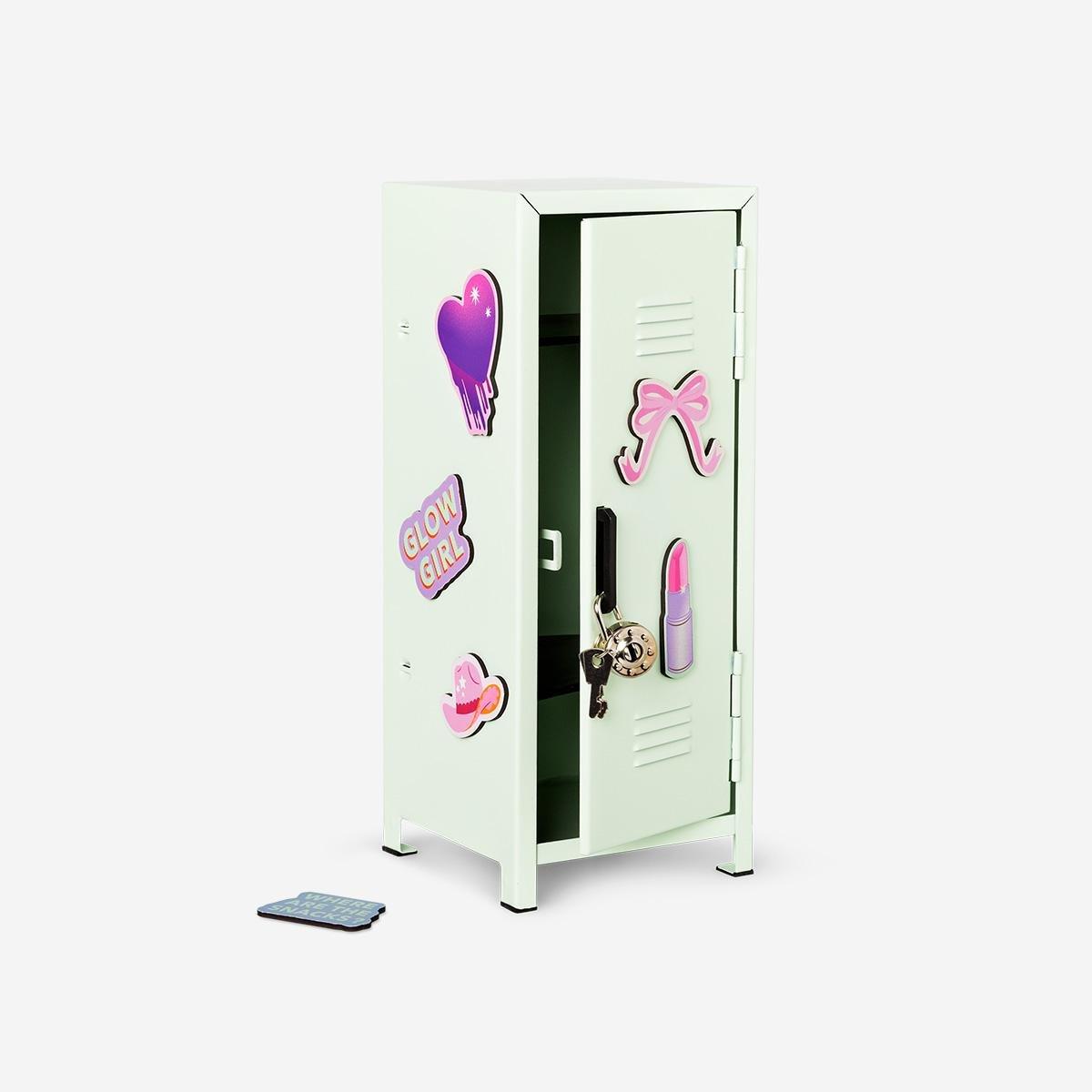 Multicolour Mini Metal Locker With Stickers