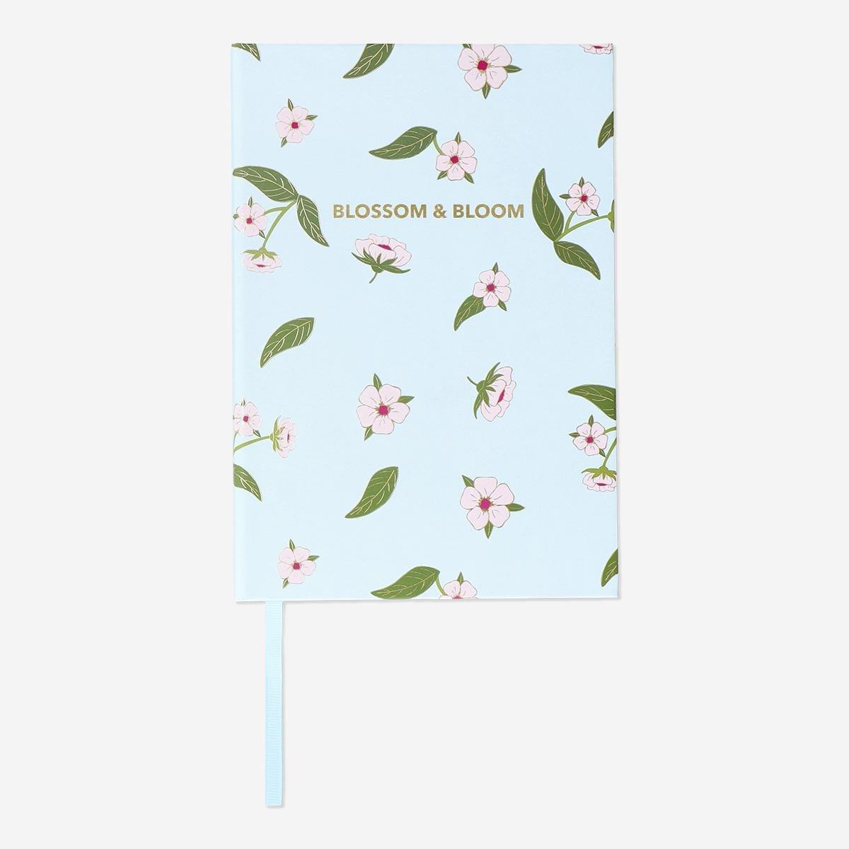 Blue Hard Cover Cherry Blossom Notebook