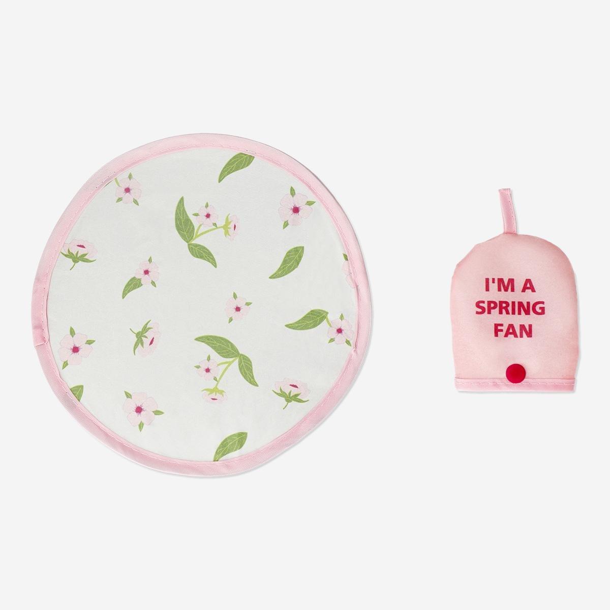 Pink Cherry Blossoms Foldable Fan