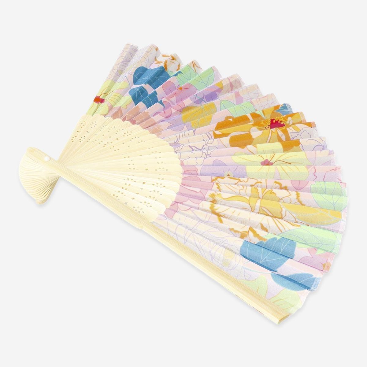 Multicolour Foldable Bamboo Fan