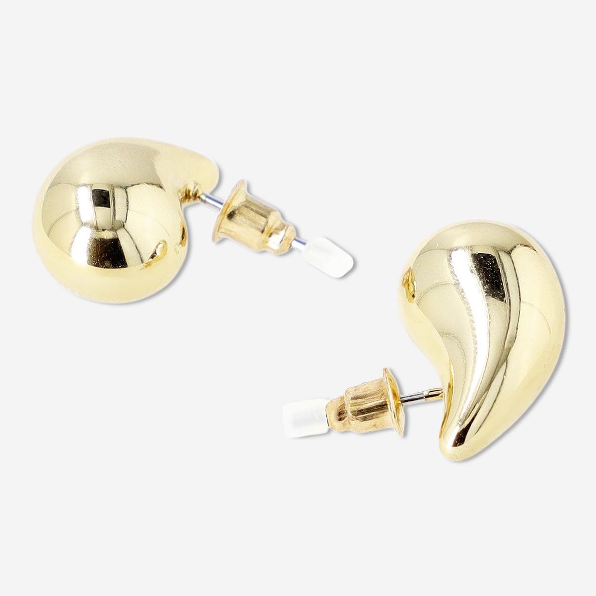 Gold Teardrop Earrings - 2 Pcs