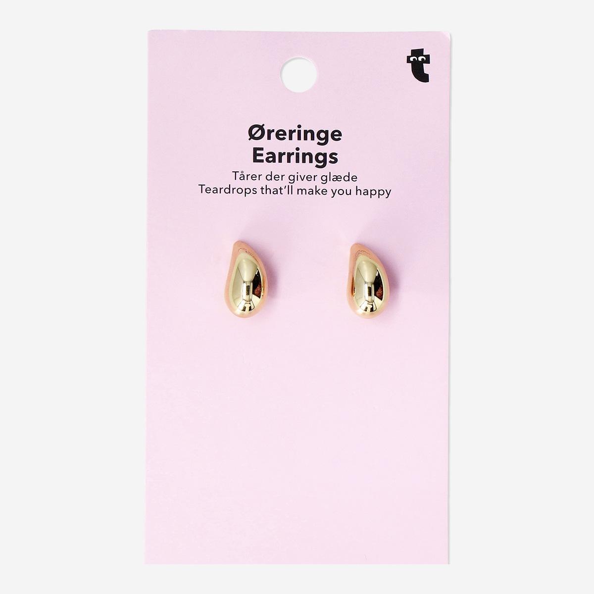 Gold Teardrop Earrings - 2 Pcs
