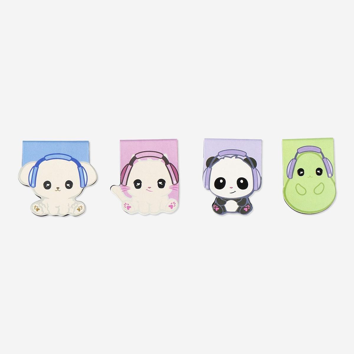 Multicolour Magnetic Bookmarks . 4 Pcs