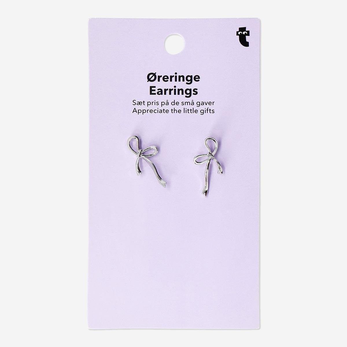 Silver Bow Earrings