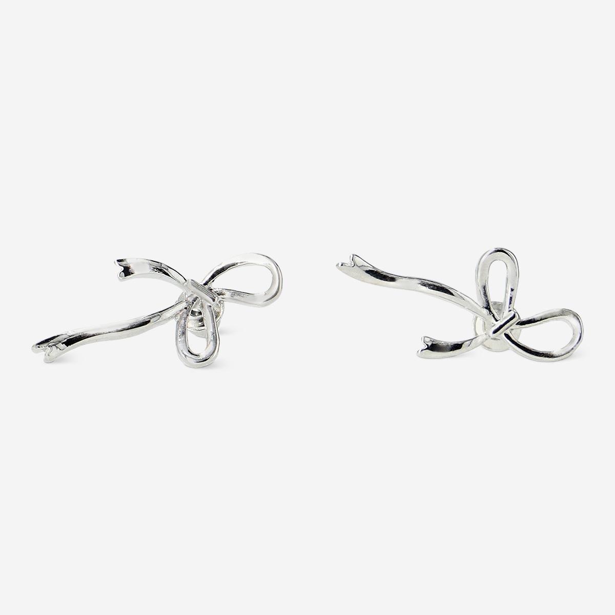 Silver Bow Earrings