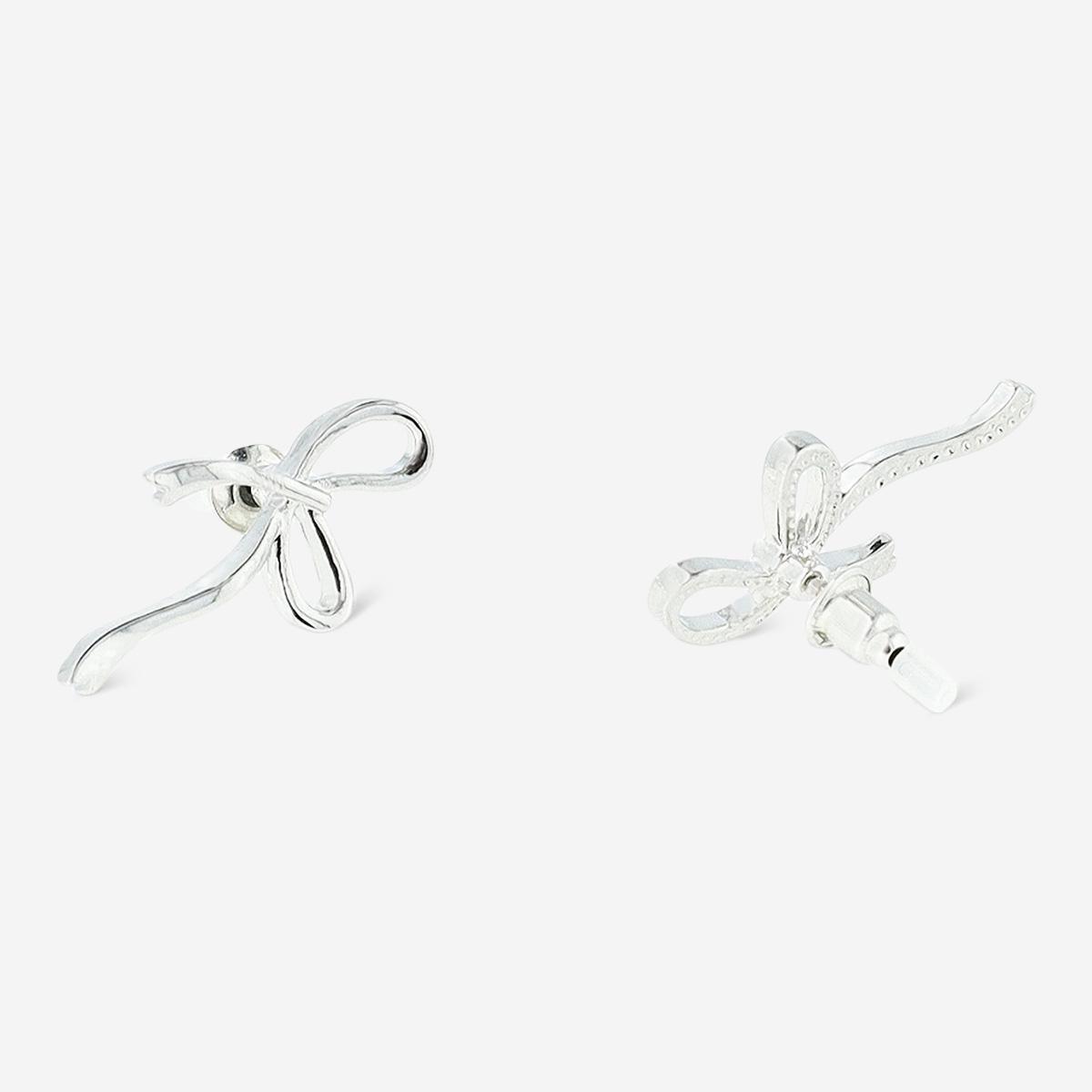 Silver Bow Earrings