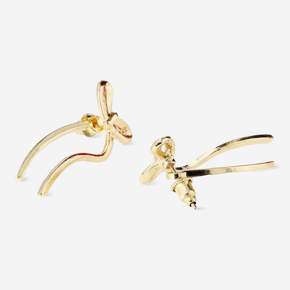 Silver Oversized Bow Earrings - 2 Pcs