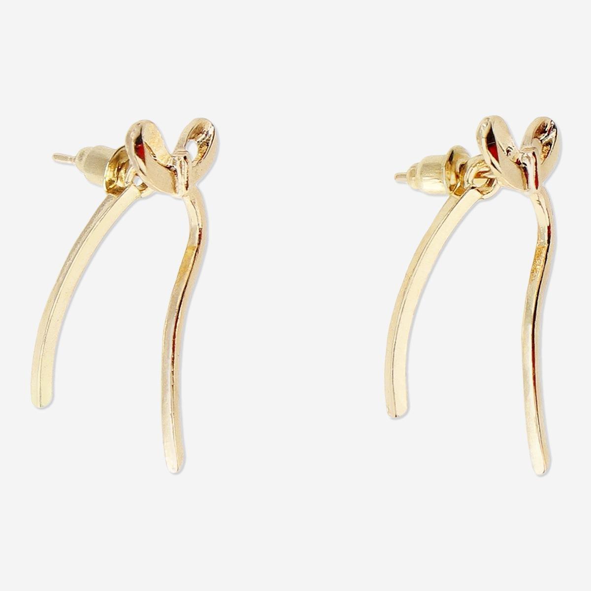 Silver Oversized Bow Earrings - 2 Pcs