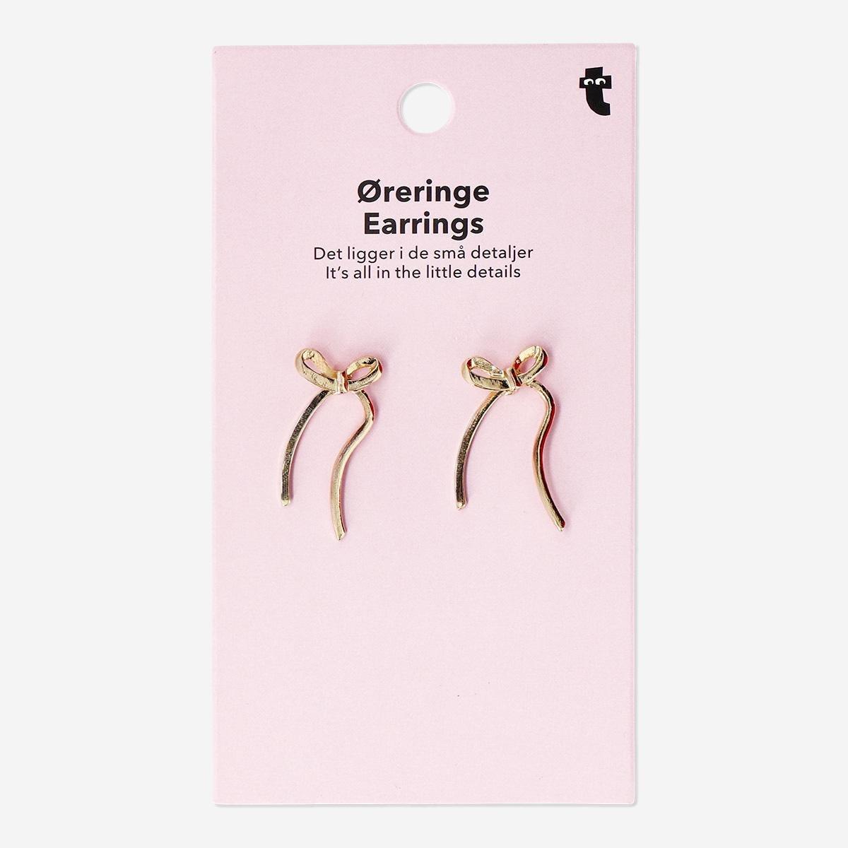 Silver Oversized Bow Earrings - 2 Pcs
