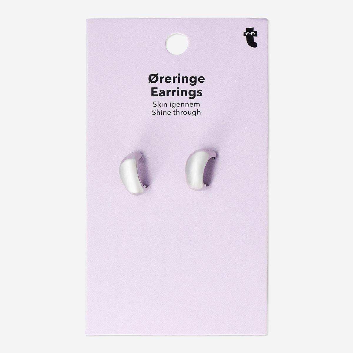 Silver Chunky Hoop Earrings - 2 Pcs