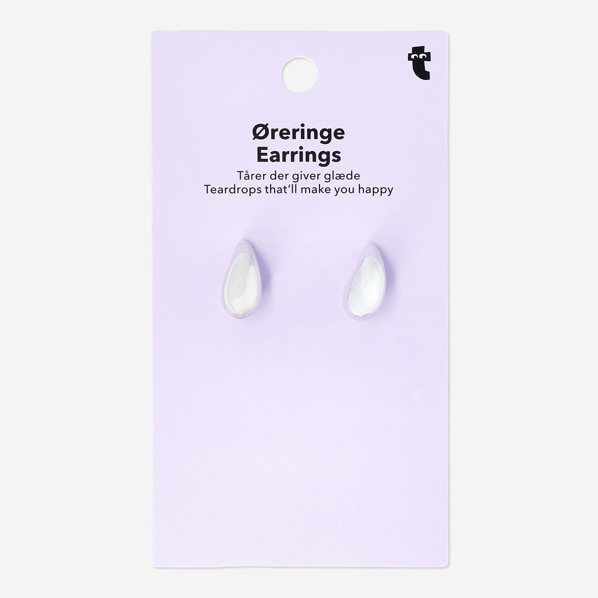 Silver Chunky Teardrop Earrings - 2 Pcs