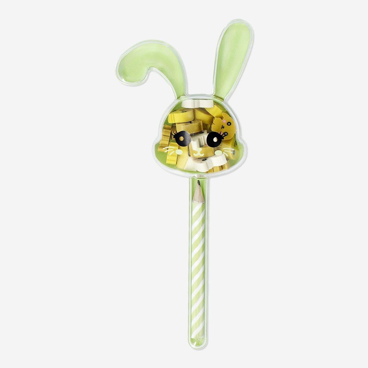 Multicolour Bunny Shaped Pencil With Erasers | Flying Tiger Kuwait