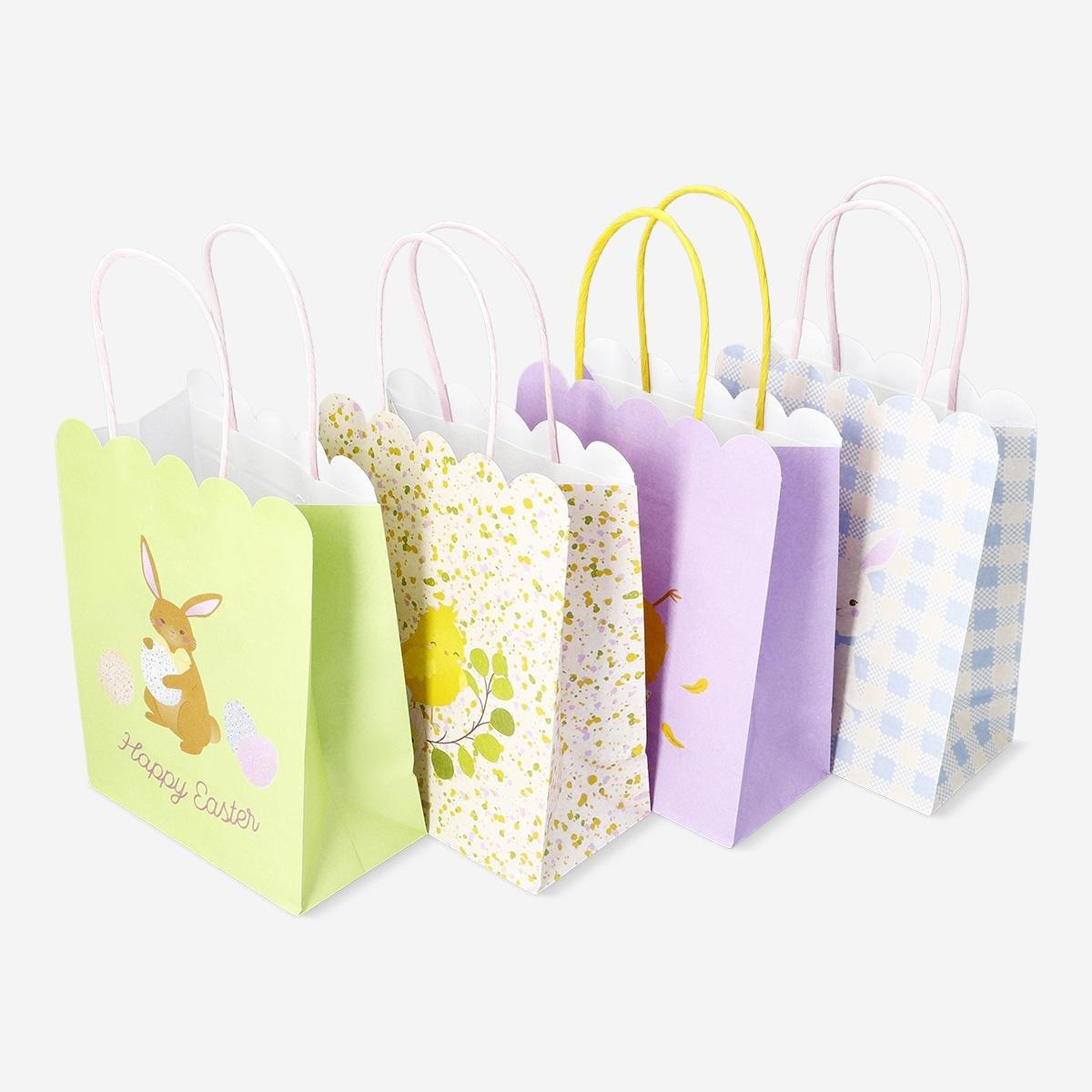 Multicolour Scalloped Edges Gift Bags - 4 Pcs