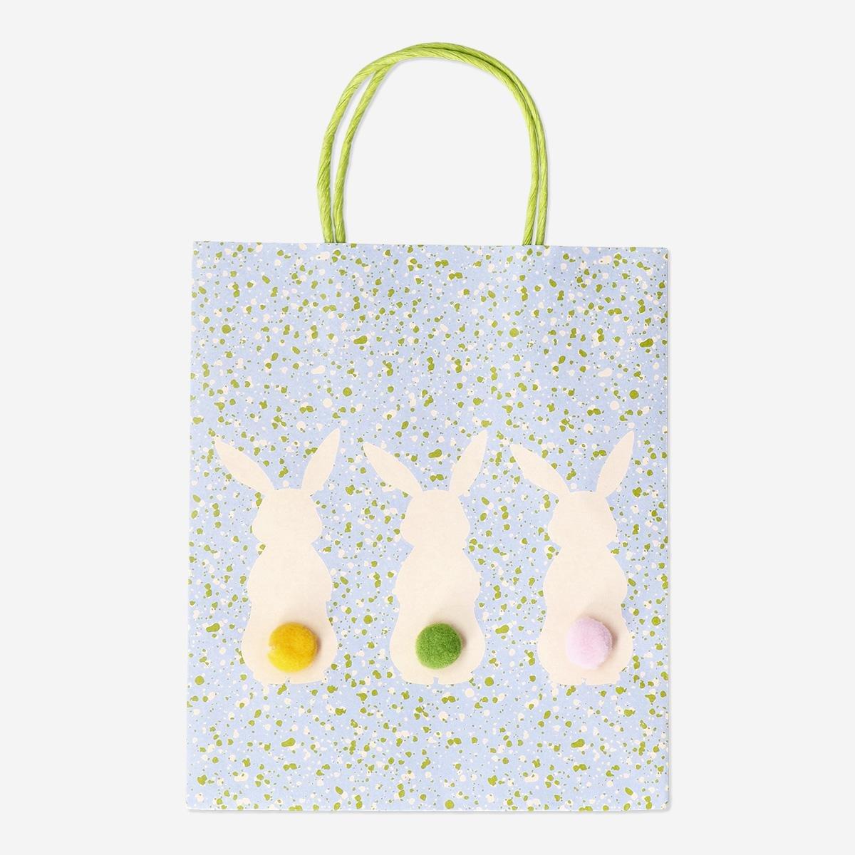 Multicolour Rabbits And Pompoms Giftbag