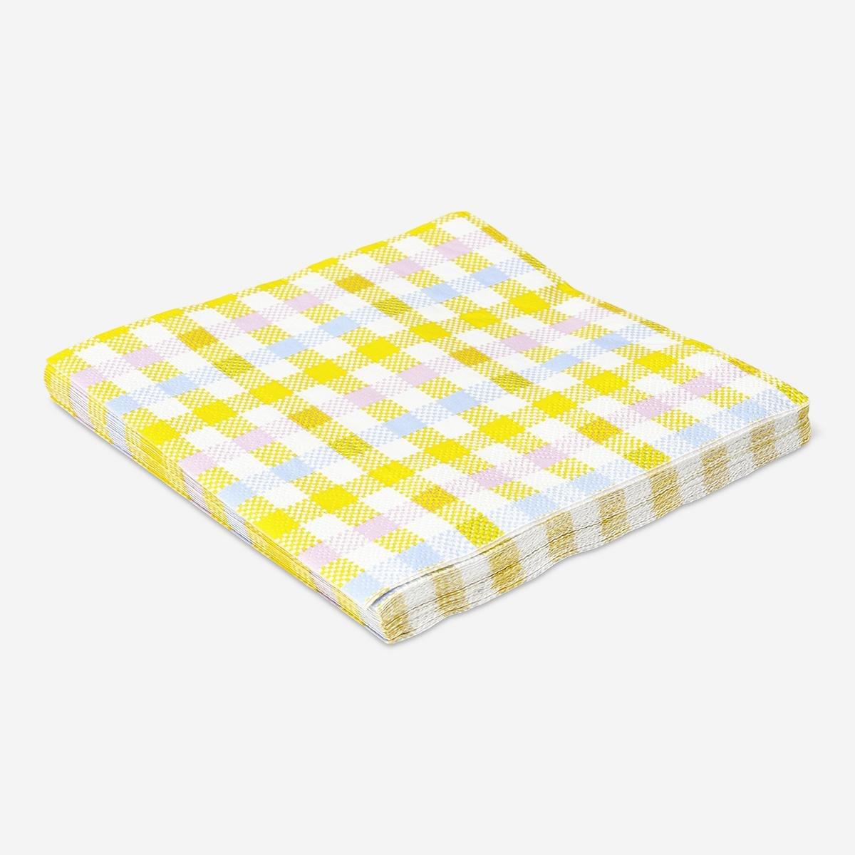 Multicolour Checkered Napkins - 16 Pcs