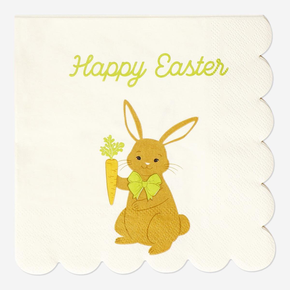 Multicolour Napkins With Easter Bunny - 16 Pcs