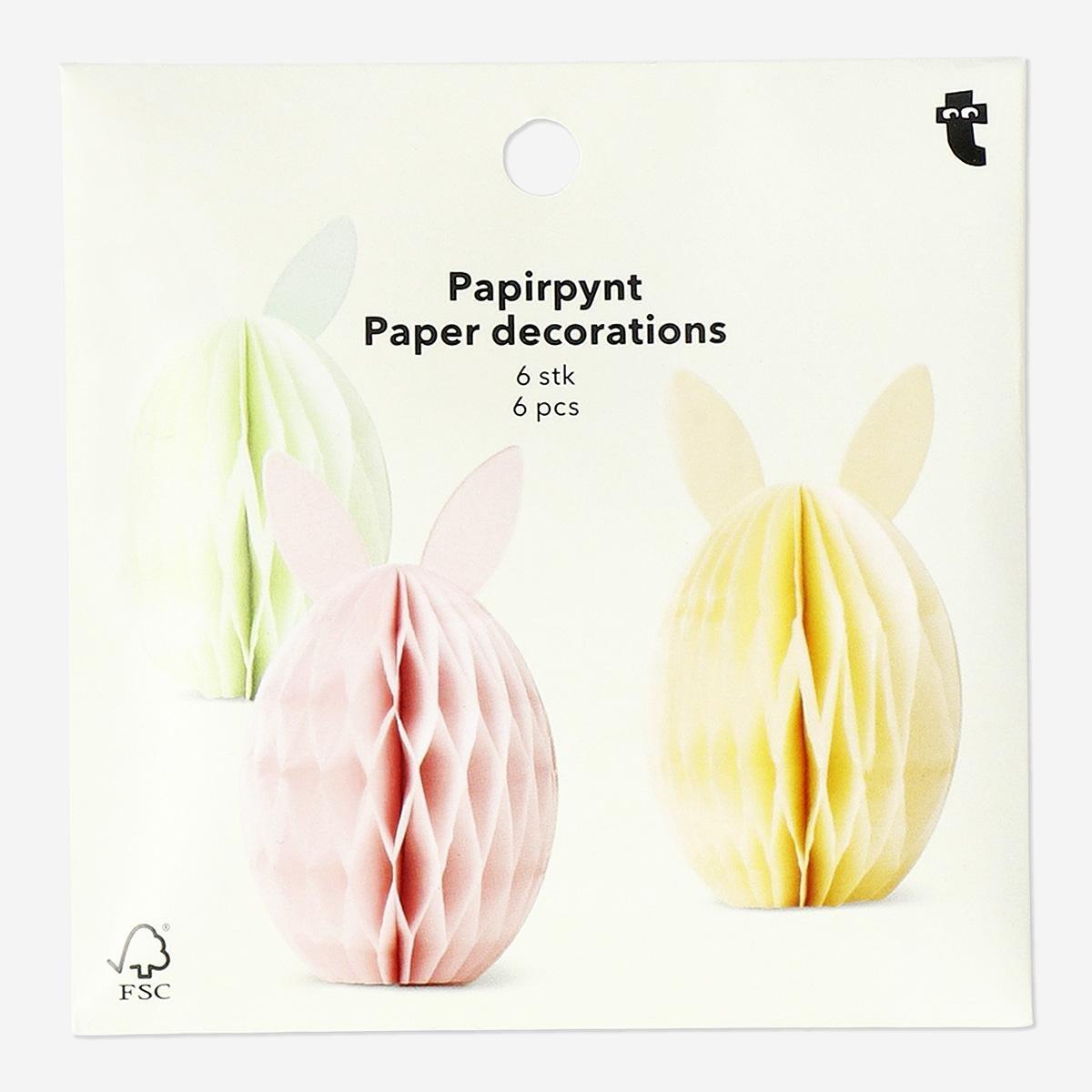 Multicolour Small Easter Paper Decorations - 4 Pcs