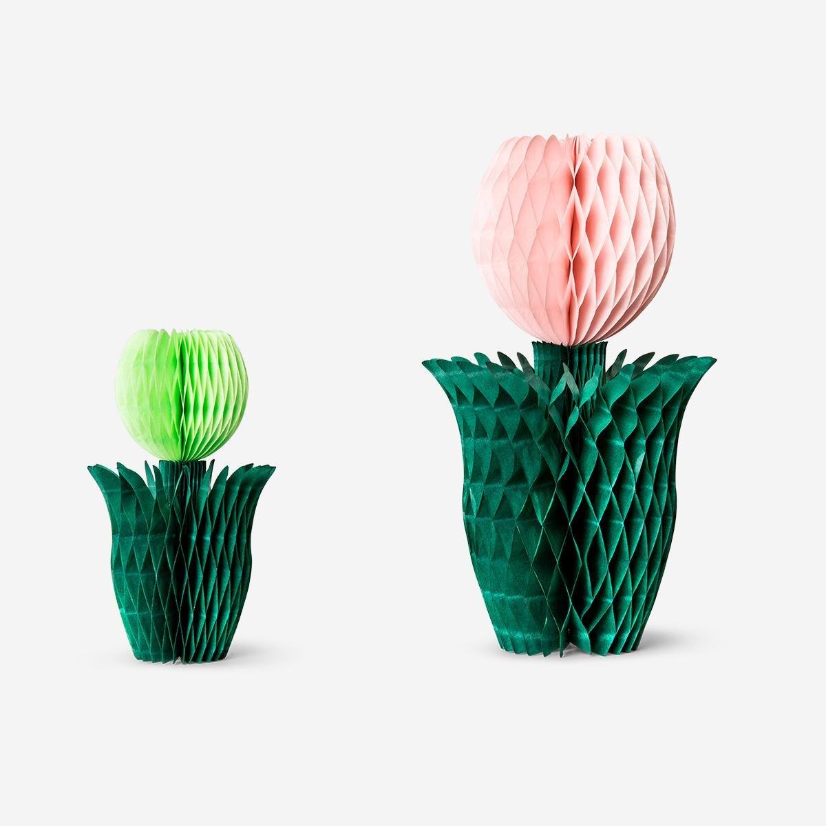 Multicolour Honeycomb Flowers Table Decorations - 2 Pcs