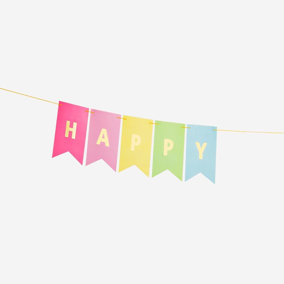 Multicolour Happy Birthday Garland - 300 Cm
