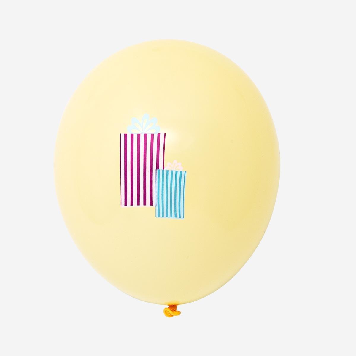 Multicolour Balloons With Prints - 6 Pcs