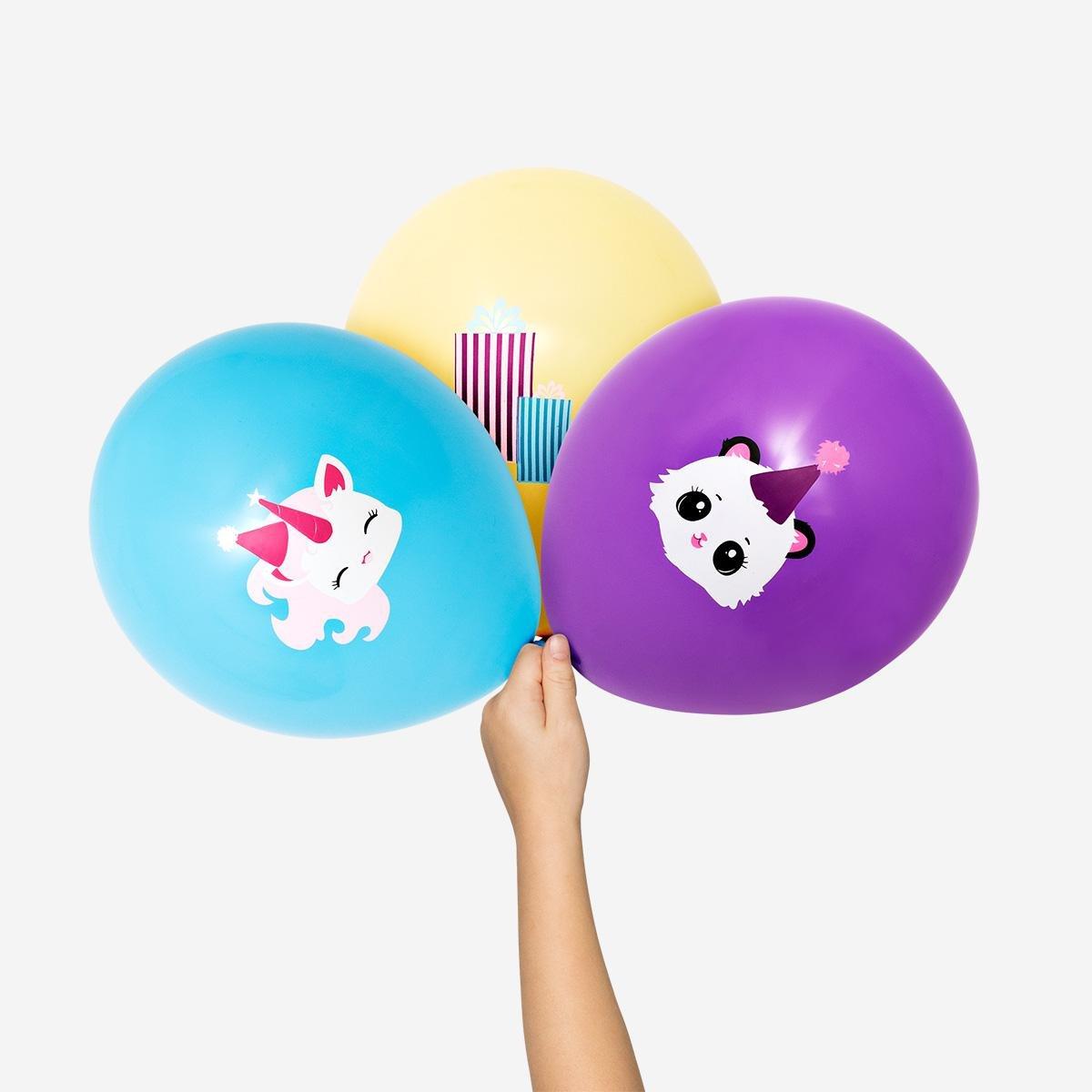 Multicolour Balloons With Prints - 6 Pcs