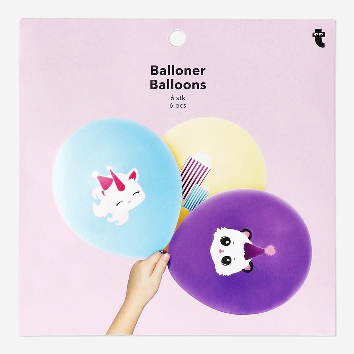 Multicolour Balloons With Prints - 6 Pcs