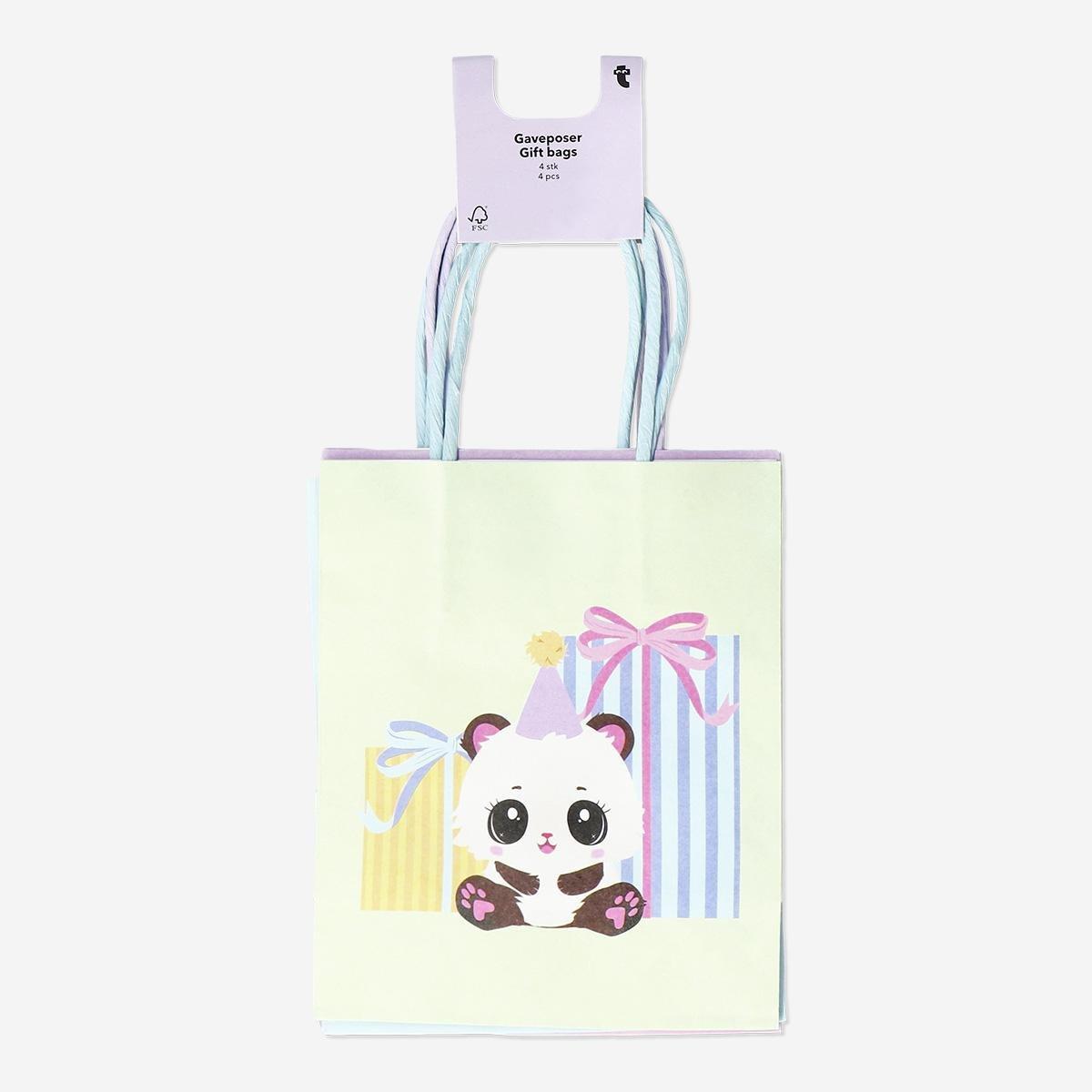 Multicolour Set Of Gift Bags With Birthday Print - 4 Pcs